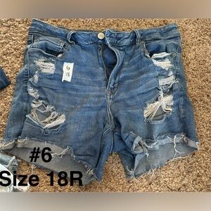 American Eagle Outfitters Blue Distressed Jean Shorts